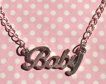 Cute silver baby necklace