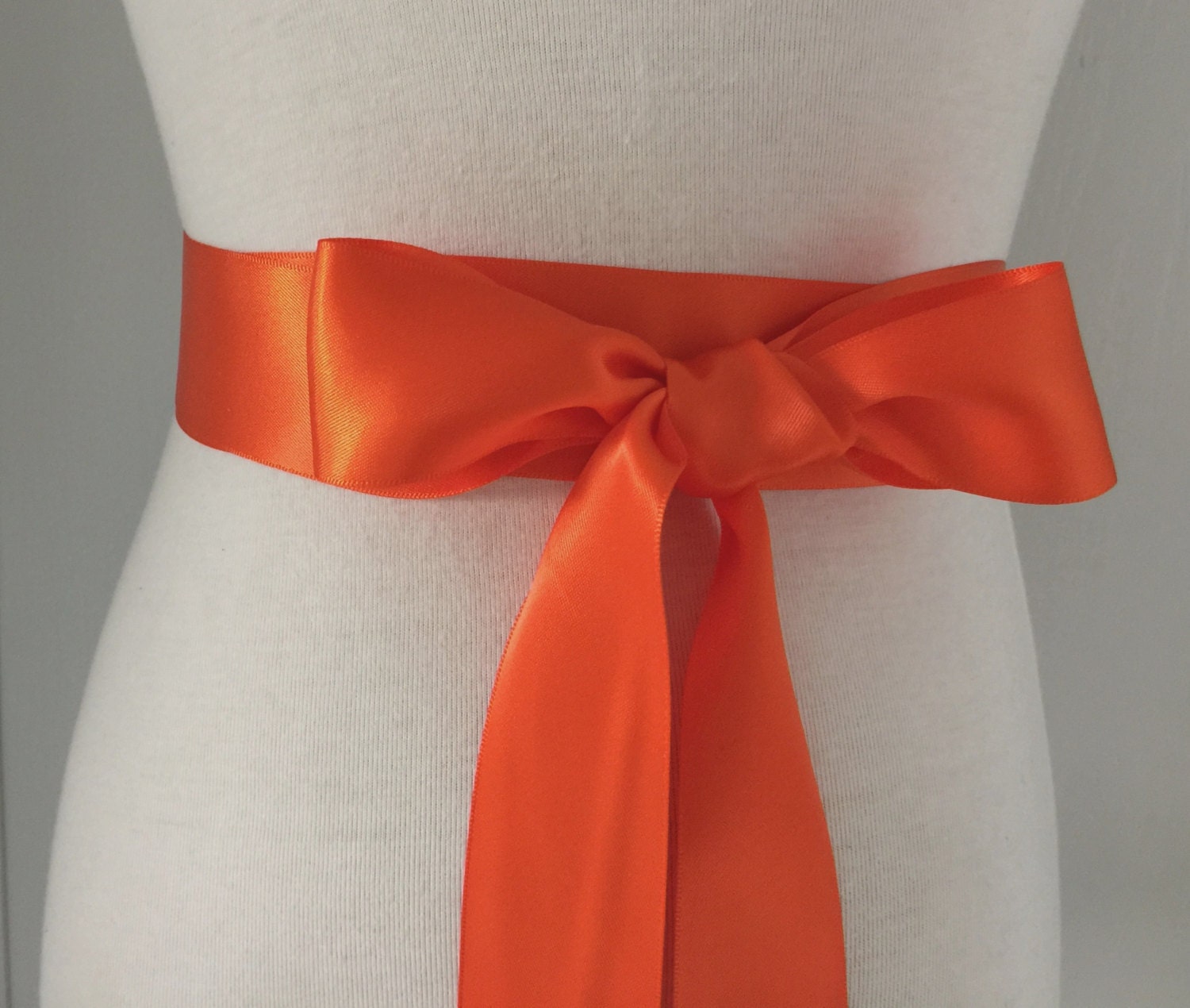 1.5 Inch Plain Ribbon Sash-Dark Orange Sash-Tangerine