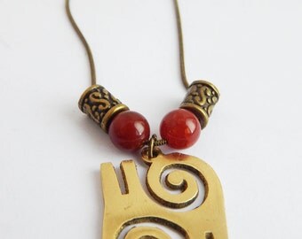 Gyawu Atiko Adinkra Necklace African Adinkra Symbol Jewelry