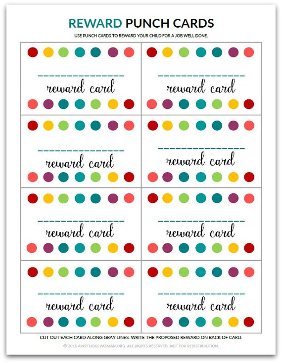Free Printable Punch Cards For Students