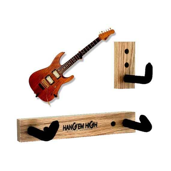 BARE Oak Angled Guitar Wall Hanger for by Hangemhighguitar on Etsy