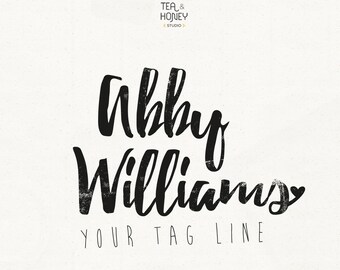 Brush Font Logo Rustic Hipster Style Handmade Design Black And White Brush Font Logo Rustic Hipster Style Handmade Design Black And White