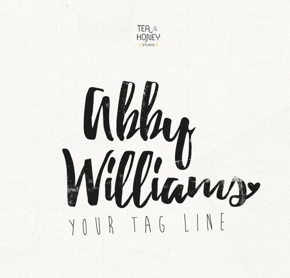 Brush Font Logo Rustic Hipster Style Handmade Design Brush Font Logo Rustic Hipster Style Handmade Design