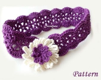 Crochet headband pattern, Baby Crochet Headband Pattern, Cornflower Headband, Sizes- baby to adult, Tutorial pattern, Instant Download /3006