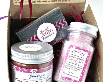 Mini Spa Gift Set, Bridesmaid Gift, Spa Kit, Bridal Party, Wedding Party, Bath Sample Pack, Mini Spa Box, Hostess Gift Box