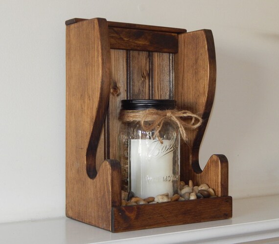 Mason Jar Wall Sconce Candle Holder Display Shelf Wall Mount