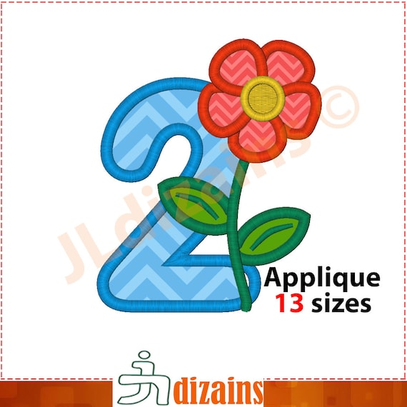 Number two applique design. Machine embroidery design by JLdizains