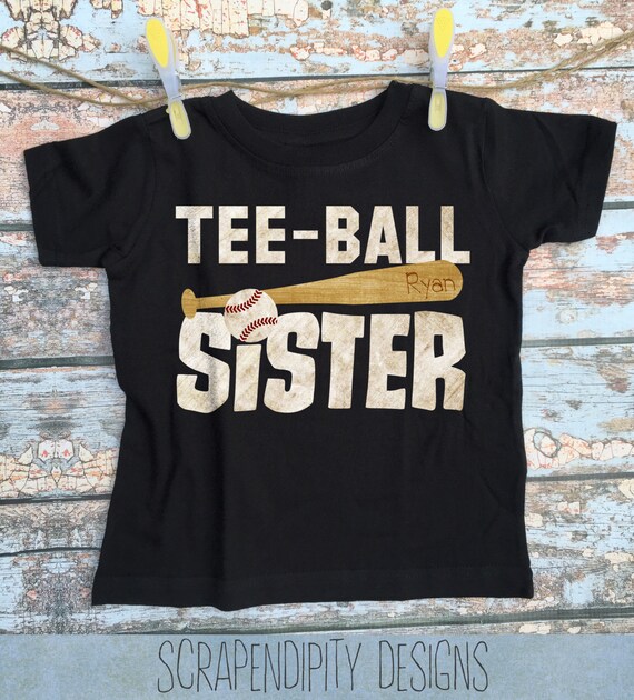 Teeball Sister Shirt Girls TBall Outfit / Toddler Tee Ball