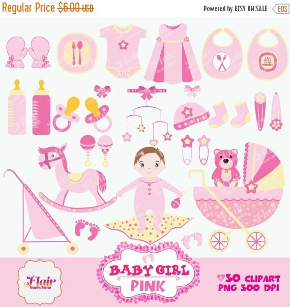 pink baby shower clipart - photo #31