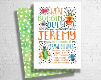 Bug Birthday Invitation | Bugs Birthday Invite | Insect Invitation | Creepy Crawly Birthday | Buggin' Out Invitation | DIGITAL FILE ONLY
