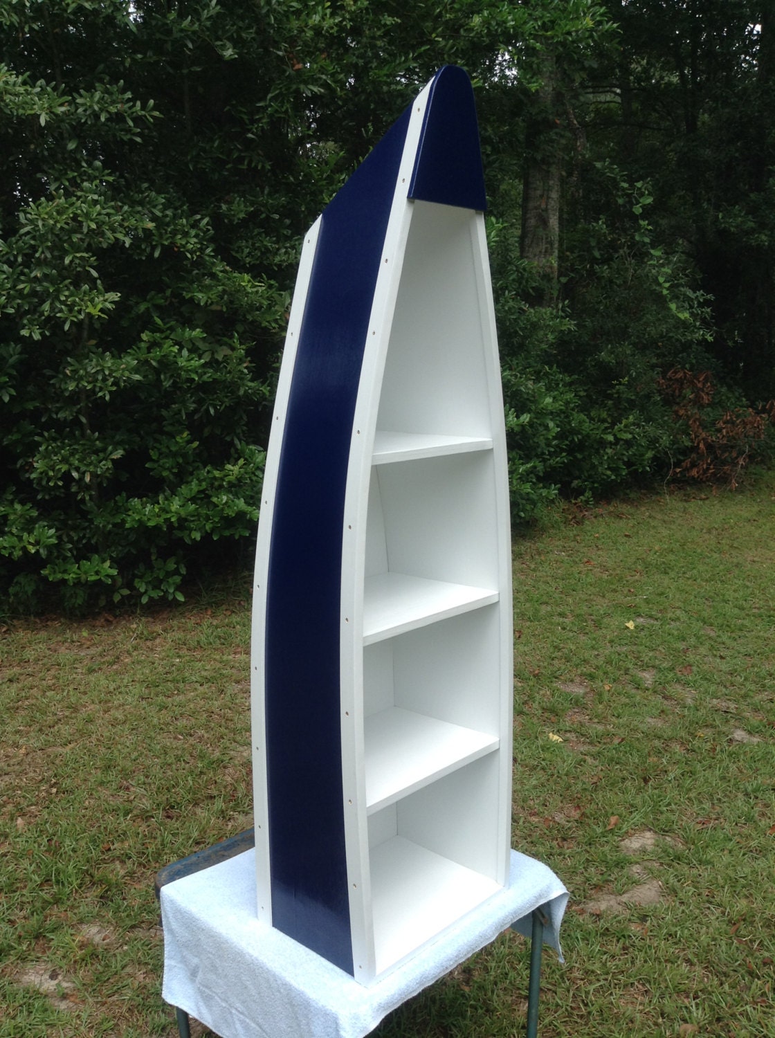 5 Foot Boat Bookshelf Canoe Bookcase Nautical Boat Shelves