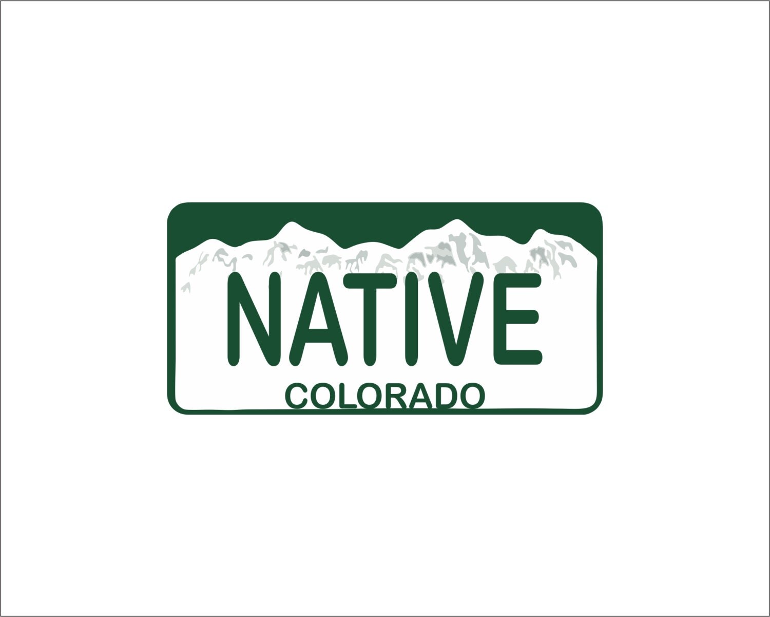 Native Colorado License Plate Shaped Car Bumper Sticker