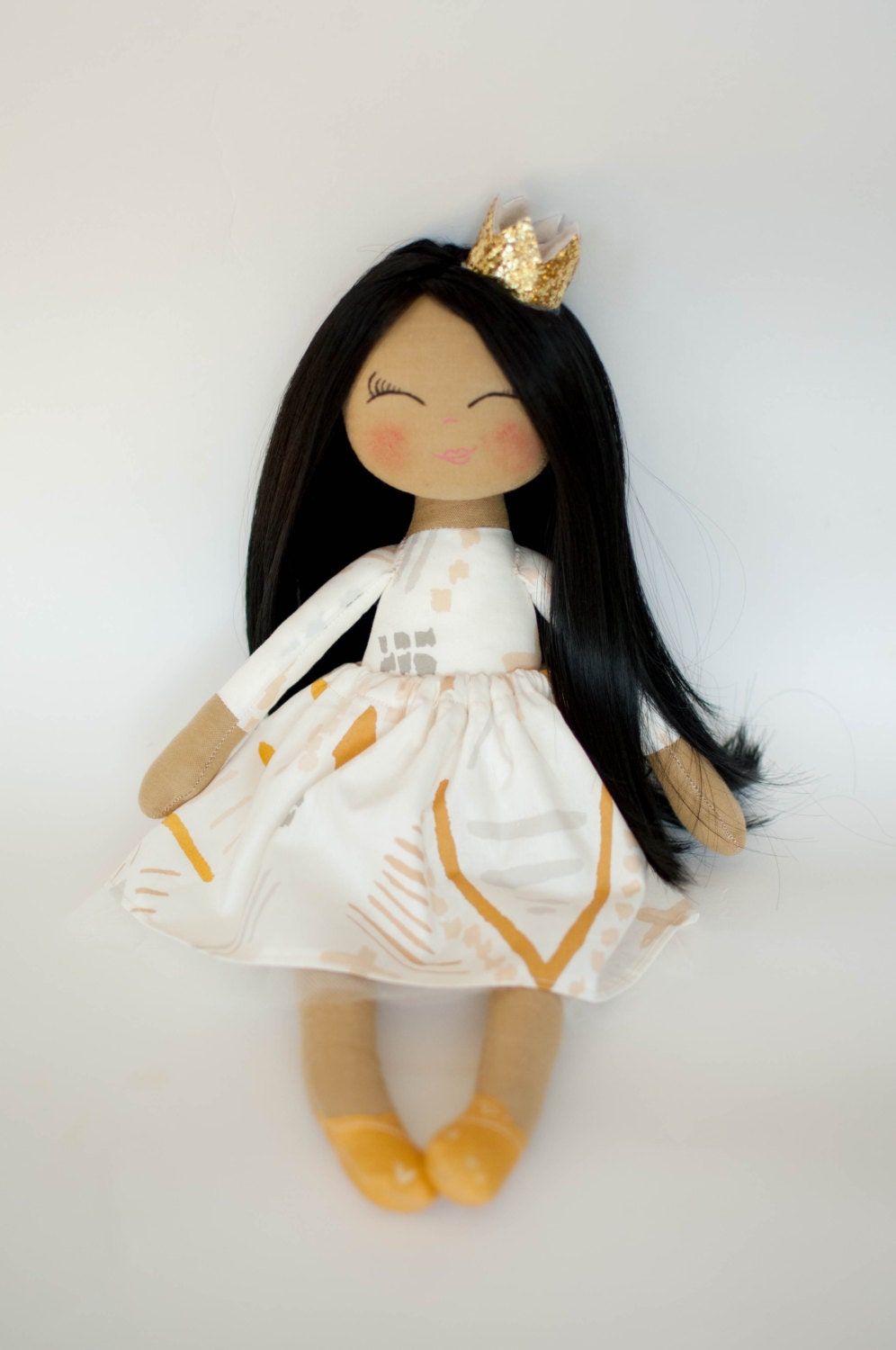 Princess doll dark skin doll rag doll cloth doll black