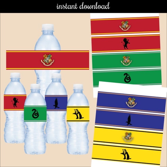 Harry Potter water bottle label instant download