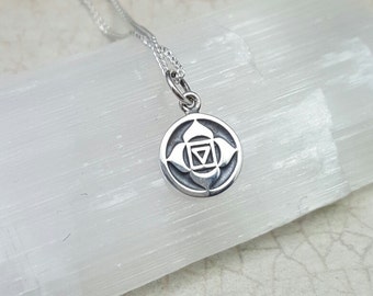Tiny Root Chakra necklace. Muladhara chakra. Root Chakra Muladhara pendant. Earth Chakra necklace. Chakra jewelry. Grounding. Yoga gift