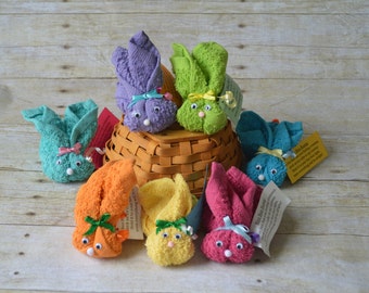Boo-Boo Bunnies Set of 10, Bright Colors, Woodland Baby Shower Favor, Easter Gift, Gender Neutral Gift, Mommy to Be, Baby Gift, Cold Pack