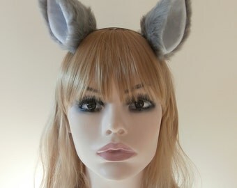 Faux Fur Cat Fox Ear Hair Clips Grey White Wolf Ears Lolita Neko Kitty Kawaii Soft High Quality Headband Necomimi Handmade Cosplay Dress Up