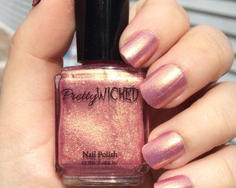 Rose Gold Nail Polish - Arabella Polish - Glitter Rose Gold Nail Polish - Glitter Nail Polish - Rose Gold Polish - Indie Nail Polish