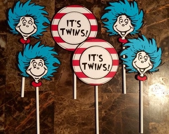 Thing 1 and Thing 2 Cake Toppers