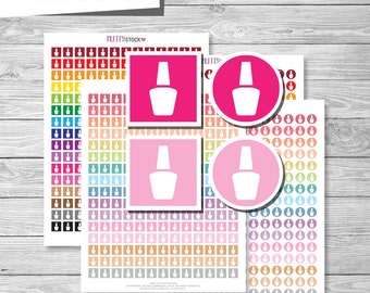 Nail Polish Stickers, Printable Nail Polish Planner Stickers, Manicure Stickers, Pedicure Stickers, Nail Polish Planner Stickers PS36
