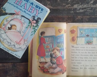 Children's small book collection, vintage Junior Elf books, vintage baby decor
