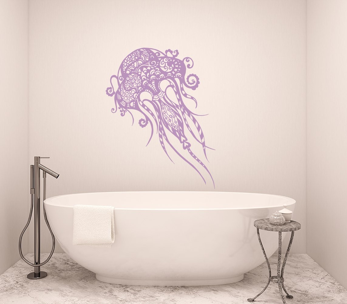 Jellyfish Decal Sea Life Wall Decals Bathroom by LollipopDecals