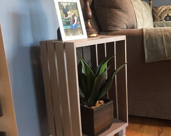 Wine Crate Side Table/Nightstand/with or without shelf