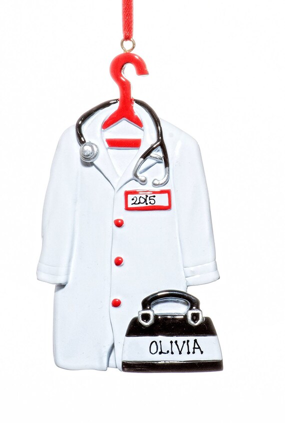 Doctor White Coat Personalized Christmas Ornament Free T 