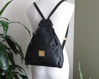 PRADA Backpack Gold Chain Mini Black Nylon Leather by COTIVE  