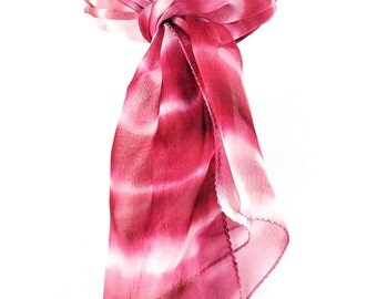Tye Dye Pink scarf Pink silk scarf Fashion scarf Handpainted scarf Tie dye scarf Hand dyed scarf Silk scarf Lightweight scarf Indian scarf