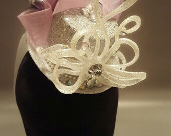 Mad Hatter Mini Top Hat Headband fascinator Party Pageant Costume Hat ULTRA OTT Boutique Hair Bow Photo Prop New Years Tea Party Hat OOAK