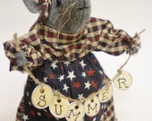 Primitive Mouse, Summer Tag Garland Mouse Made To Order, Collectible Mice Decorations