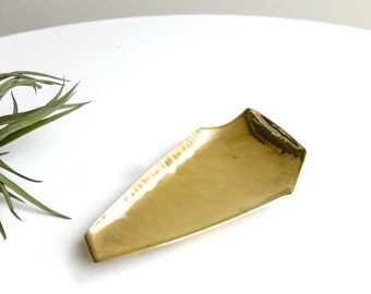 Hammered brass asymmetrical dish / tray , Germany 1950s