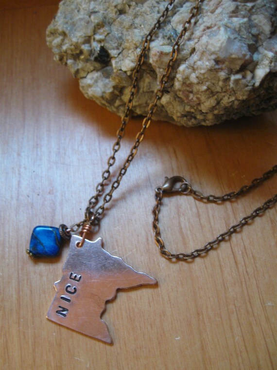 Minnesota necklace Large Minnesota charm necklace by JTMauiDesigns
