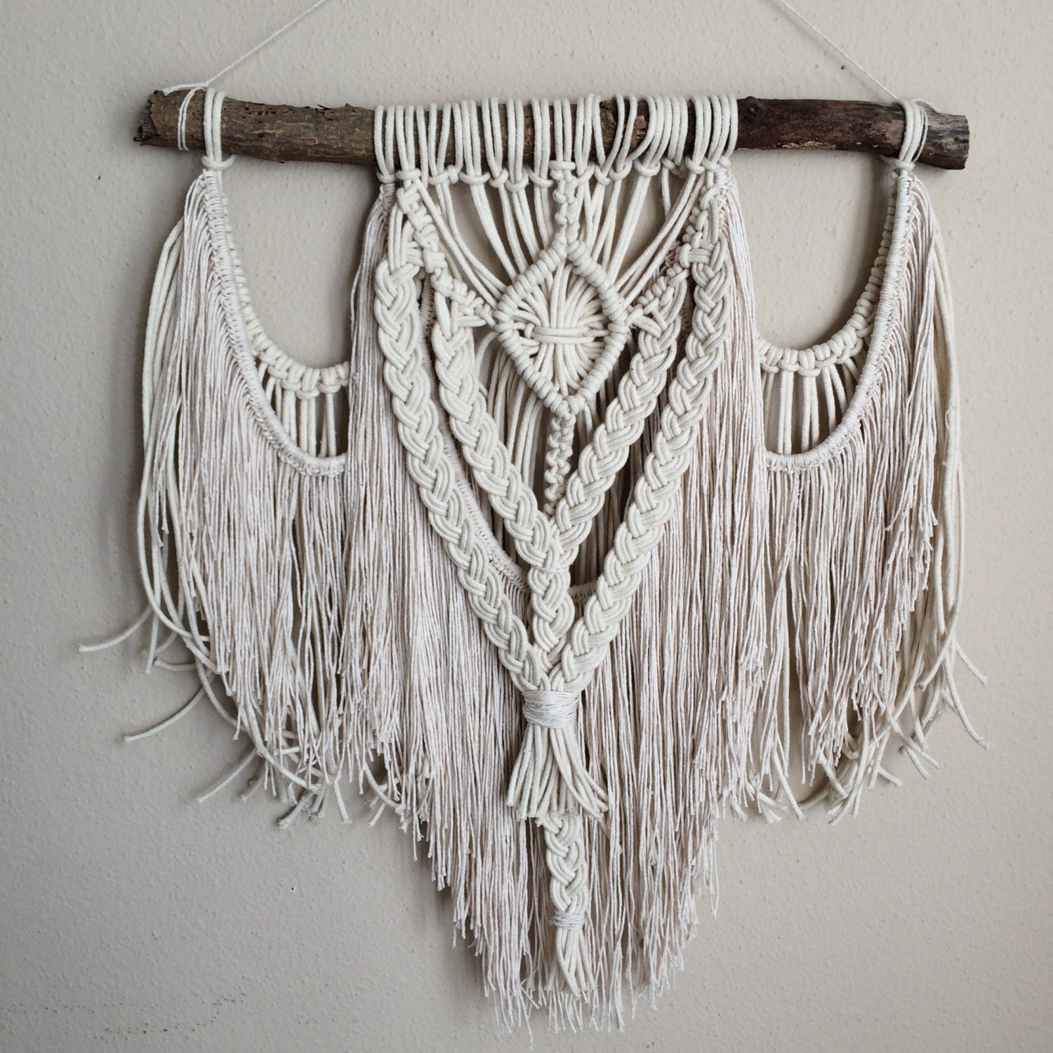 Macrame Wall Hanging Bohemian Hippie Tapestry / Knotted Boho