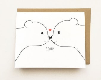 Bear Card, Cute Anniversary Card, Bear Lover card, Polar Bear Card, Bear Love Card, Card for Her, Cute Valentine's Day Card, Valentines card