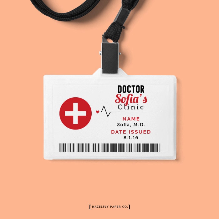 Kids Doctor Name Badge Printable EDITABLE Instant Download