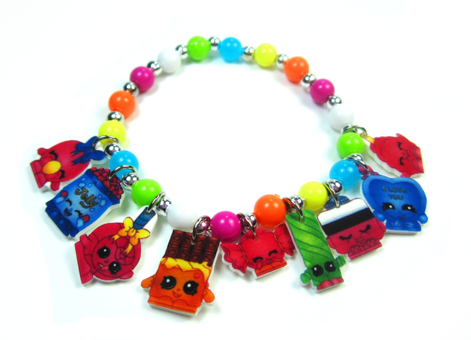 Shopkins Charm Bracelet Shopkins Jewelry by ChildishAntics on Etsy