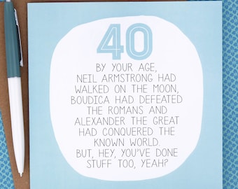40th Birthday Card - Funny Birthday Card - funny 40th birthday card - birthday card 40 - paperplane - paper plane