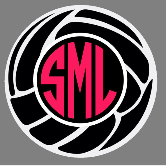 VOLLEYBALL MONOGRAM decals for Yeti cups tumblers mugs