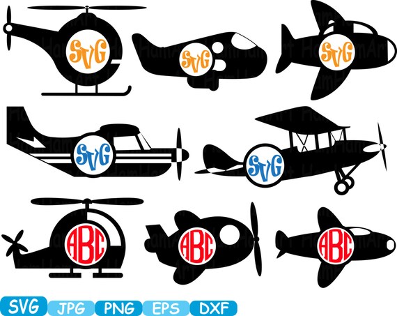 Download Circle Plane Toys Airplane Monogram Cutting files SVG clipart
