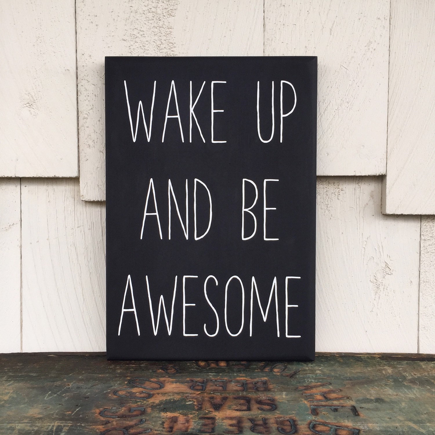 Wake Up and Be Awesome Wood Sign Kids Room by 4Lovecustomgifts