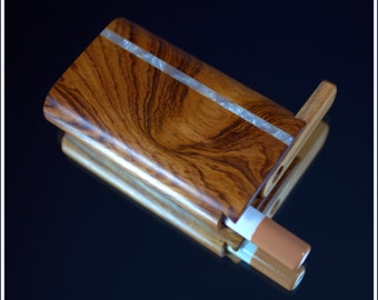 Handcrafted Small Honduras Pearl Inlay Dugout and Bat
