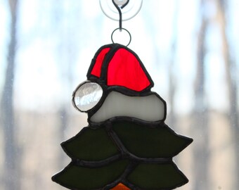 Handmade Stained Glass Christmas Tree Suncatcher
