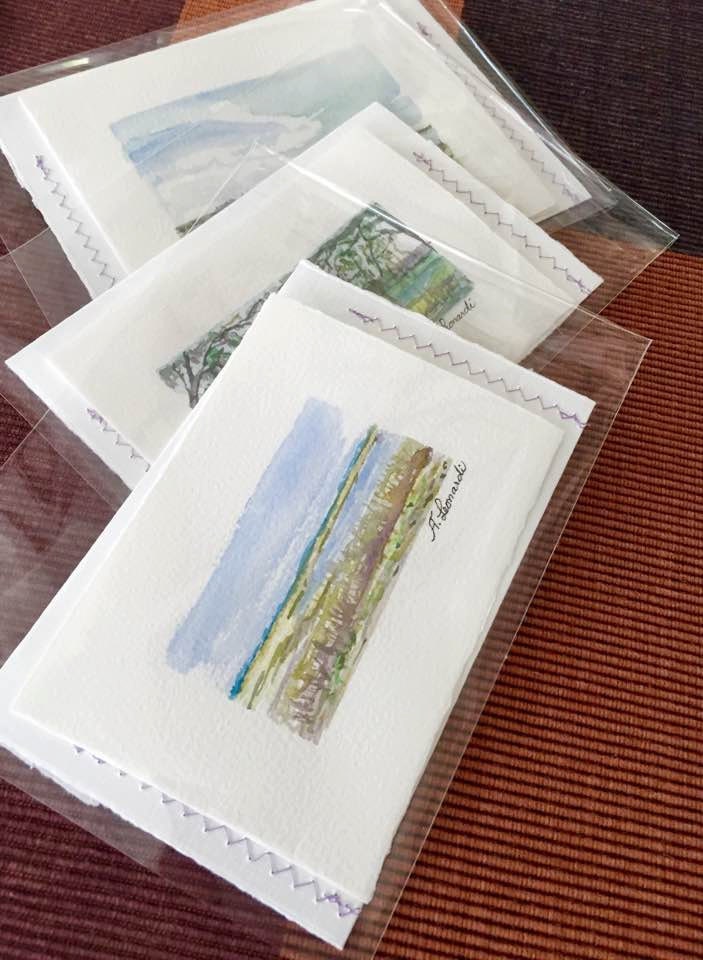 Blank note cards handmade watercolor paintedbeautilful by MonBrise