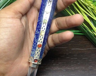 One (1) Lapis Lazuli Chakra Healing Wand ~ Chakra Healing Stick ~ Healing Points ~ Lapis Healing Stick
