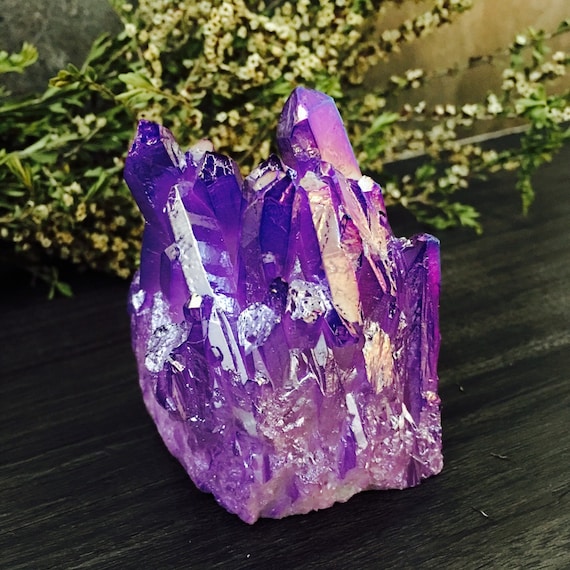 Purple Aura Quartz Rare Purple & Clear Quartz INTUITION