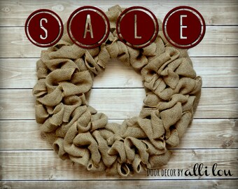 READY TO SHIP same or next business day - 18 Inch Plain Burlap Wreath