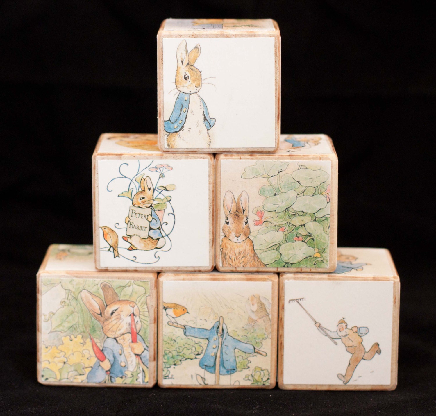 Wooden Blocks Peter Rabbit//Nursery decor//Boy by BarneyandBoo