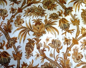 Vintage cotton chintz fabric by 1/2 yard/stunning-1970s-everglaze-washable-chintz-drapery-tacosa-/ light upholstery fabric/sewing project